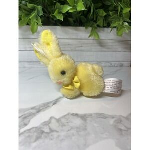 Vintage. Chosun  Bunny Plush Soft Toy *Yellow‎ & White Poka Dot